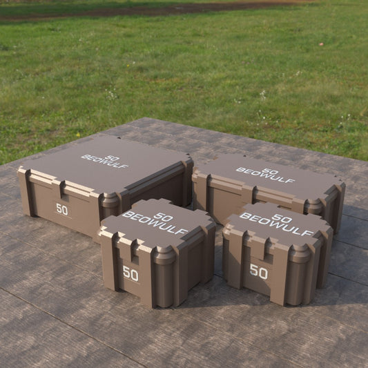 Filamelt Munitionsbox / .50 Beowulf / ‘Klappdeckel’ / Patronenbox, Ammo Box - 3D-Druck aus dem Westerwald