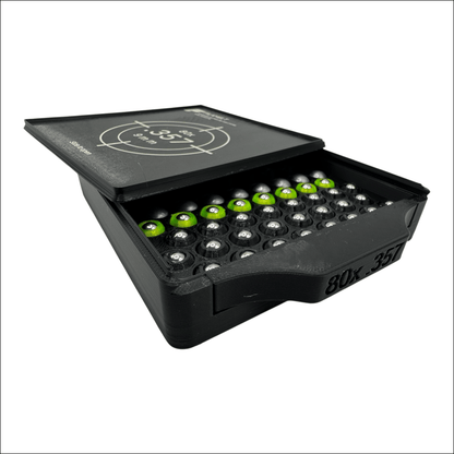 Diabolo-Box für 80x.357 / 9 mm – Praktisch stapelbar wiederverwendbar. Matchbox Schwarz Schießsport-Zubehör