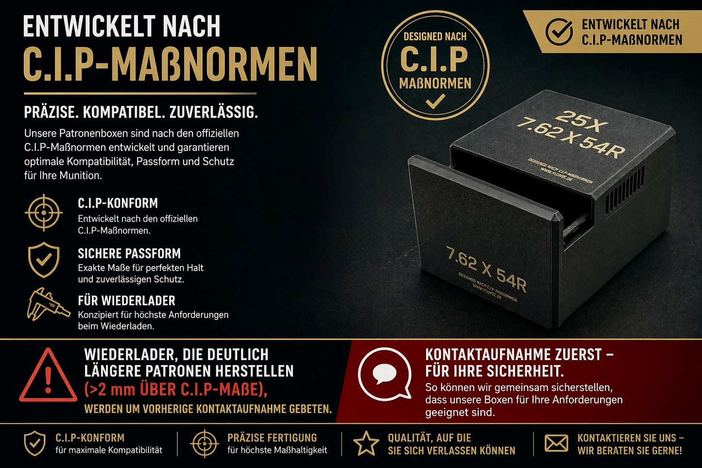 Filamelt Munitionsbox / .308 Winchester / ‘Schiebedeckel’  / Patronenbox, Ammo Box